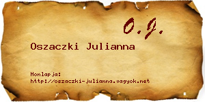 Oszaczki Julianna névjegykártya